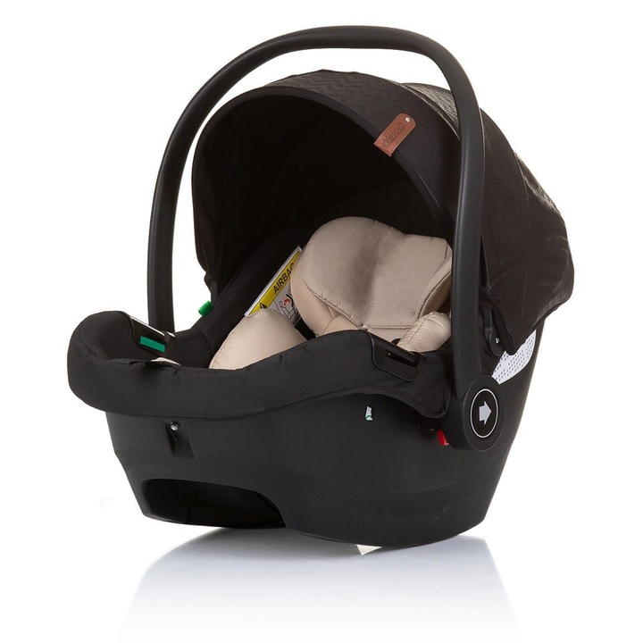 Cos bebelusi cu latură rabatabilă, bej, textil, până la 15 kg