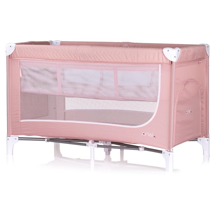Pătuț portabil, roz, textil, până la 15 kg