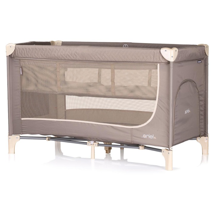 Pătuț portabil, maro, textil, până la 15 kg