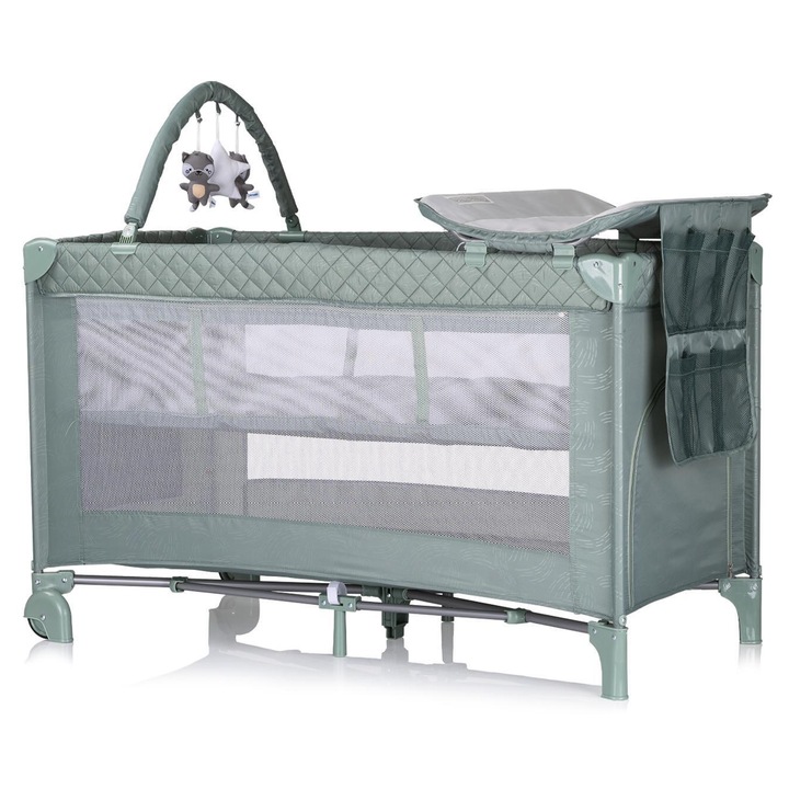 Luna gyermek hordozható kiságy, zöld, 15 kg-ig