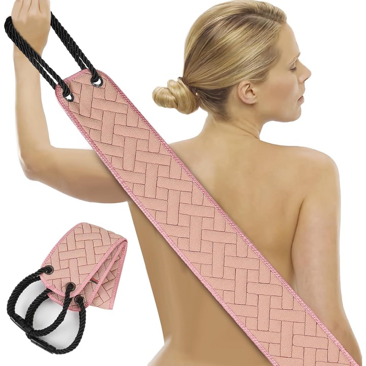 Supertina fürdőszivacs, 98 cm, dupla textúrájú, rózsaszín