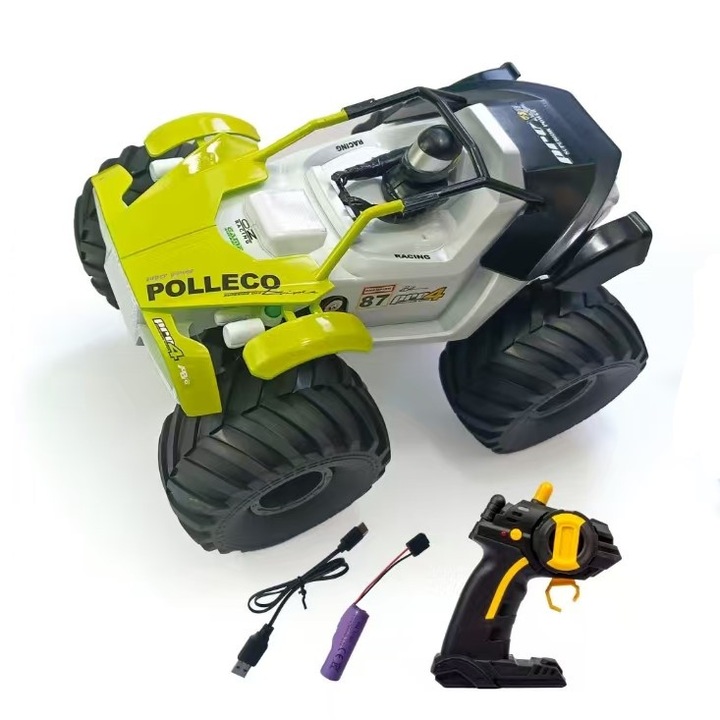 Távirányítós autó újratölthető akkumulátorral, Minden irányba mozgatható, Fényeffektusok, Többszínű