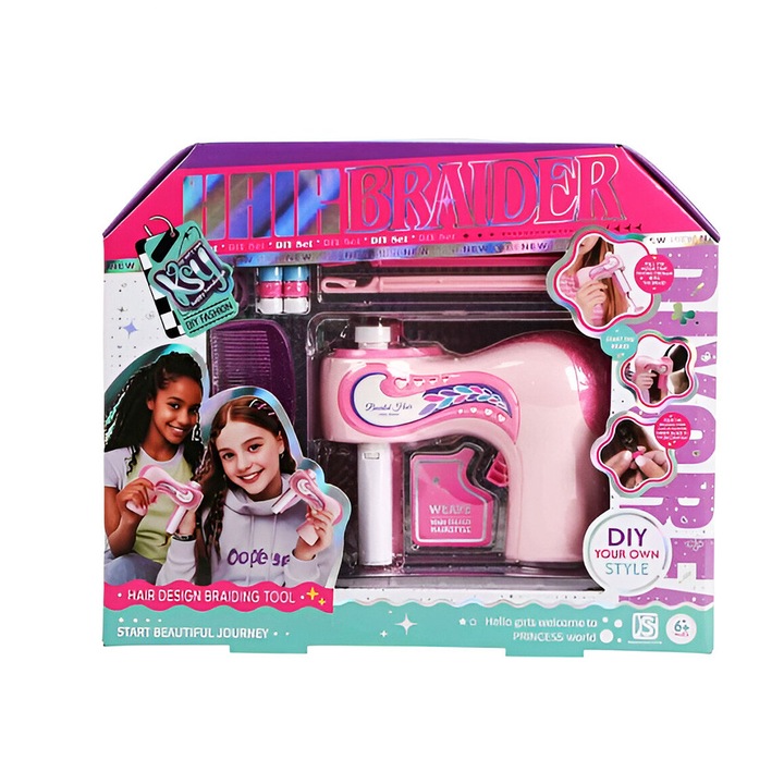 EmonaMall W5726 gyermek hajfonó gép, rózsaszín