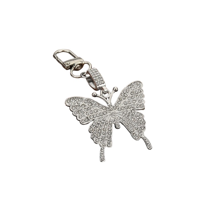 Kulcstartó Medál, Pillangó Modell, Sokoldalú Kiegészítő, Ezüst és Fehér