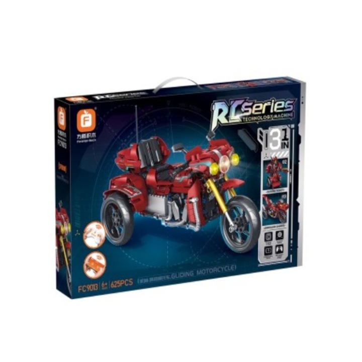 Set de construcție pentru copii cu telecomandă, 3 în 1, 625 de piese pentru trei figurine