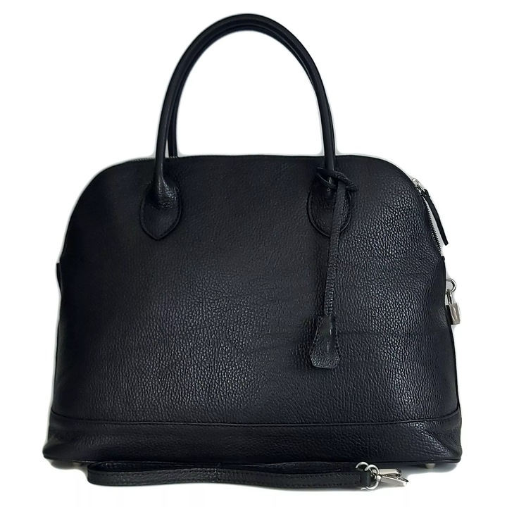 Geanta de din piele naturala Vera Pelle, model kuferek, dimensiuni 30x41x15,, cu bretea de, made in Italy