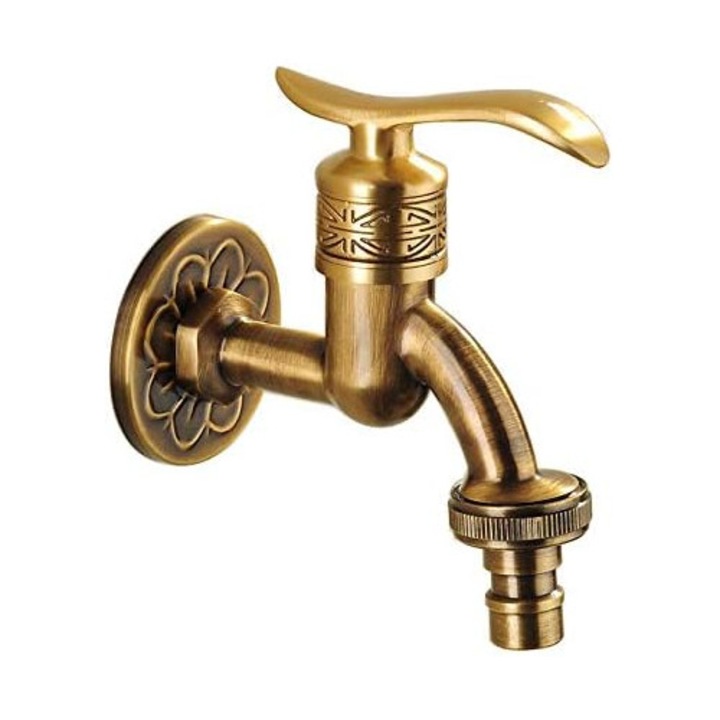 Стенен смесител, ретро месингов смесител, за студена вода, 97 мм, лесен монтаж