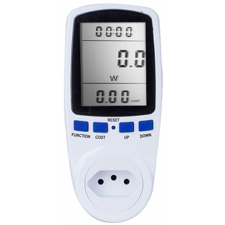 Instrument de masurare a energiei, monitorizare putere, display LCD, alb, 160x72x41mm, set