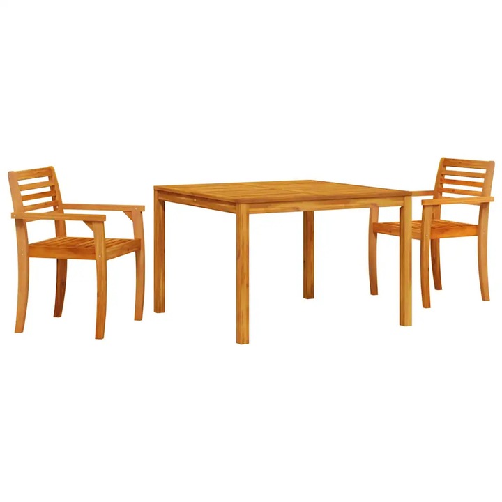 Set de masa pentru gradina 3 pcs Maro Lemn Solid de Acacia, vidaXL, 3375671