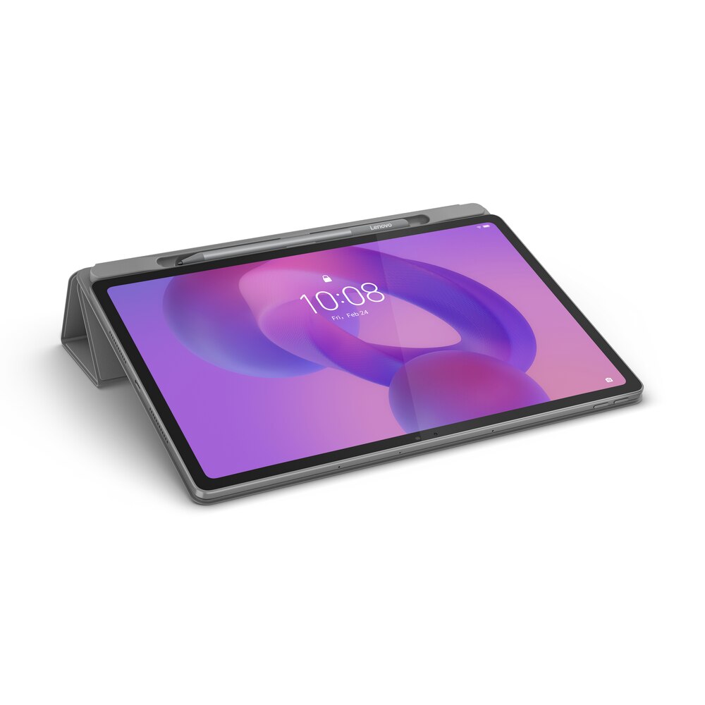 Tableta Lenovo Idea Tab Plus TB361FU, Procesor MediaTek Dimensity 6400 Octa-Core, Ecran IPS Paper-like Anti-Glare 2.5K 12.1", 12GB RAM, 256GB Flash, 13MP, Wi-Fi, Bluetooth, Android 15 + Lenovo Tab Pen si Lenovo Folio Keyboard Gri
