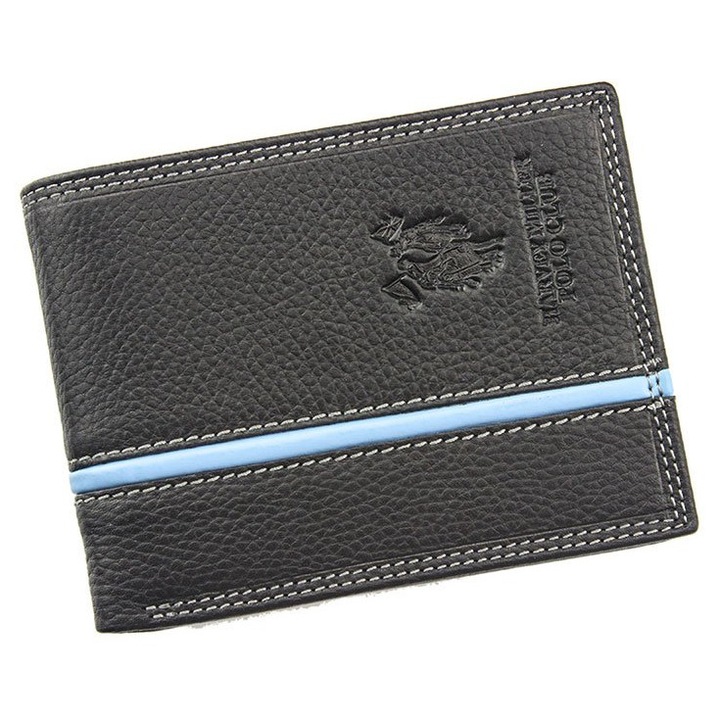 Portfel barbati Harvey Miller Polo Club, negru, 12.80x9.70x2.00cm