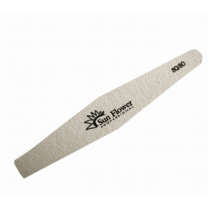 Pila cosmetica Diamant, Sun Flower 80/80, Alb, Profesional, Dublu Față, Finisaj Durabil