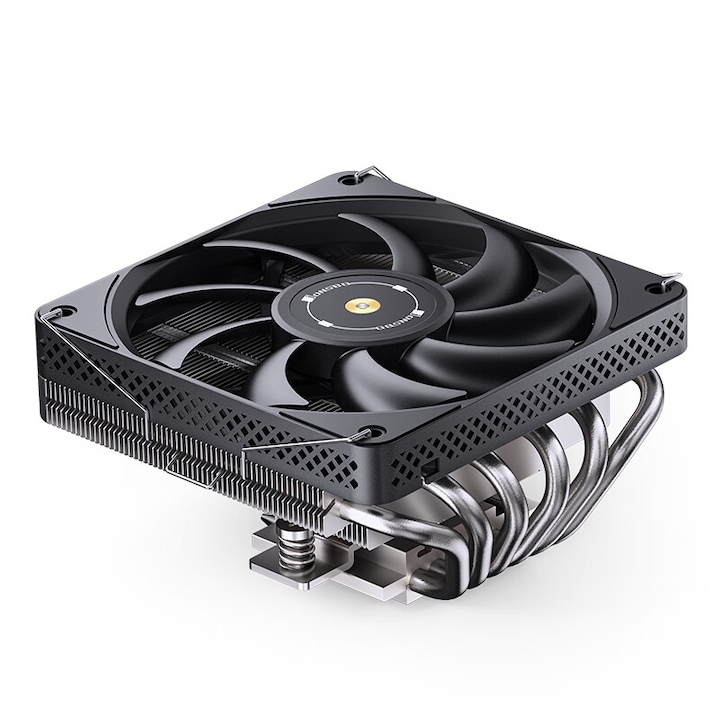 Jonsbo Racitor de aer pentru procesor negru, montat in partea inferioara (multi-platforma, 6 conducte de caldura, control inteligent al temperaturii PWM, ventilator de 12 cm, pasta termica inclusa)