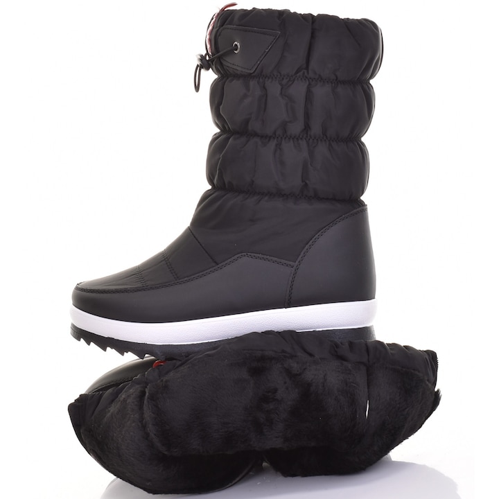 Cizme dama Martinus, inalte, calduroase, negre, captusite