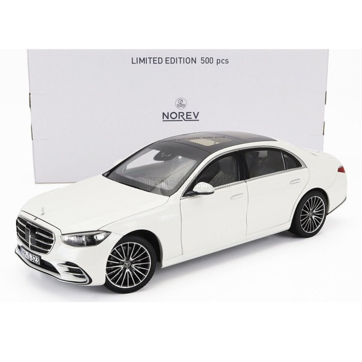 Macheta Mercedes-Benz S-Class AMG-Line 2021 alb metalic 1/500pcs - 1/18 Norev