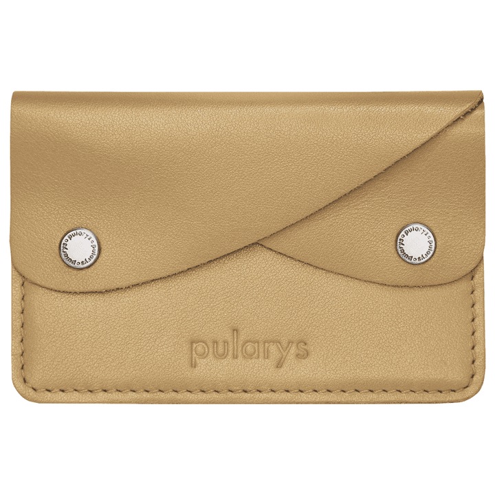 Portofel barbati Pularys, retro, din piele moale Italia, bej, compact