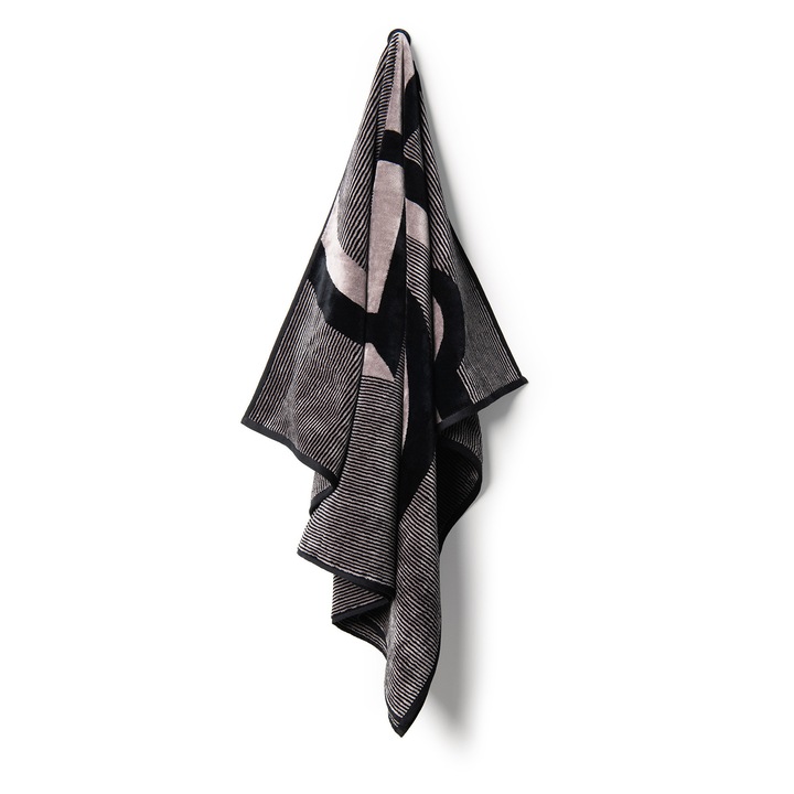 Prosop de baie La Reina, Cavalier, Negru, 95x150 cm