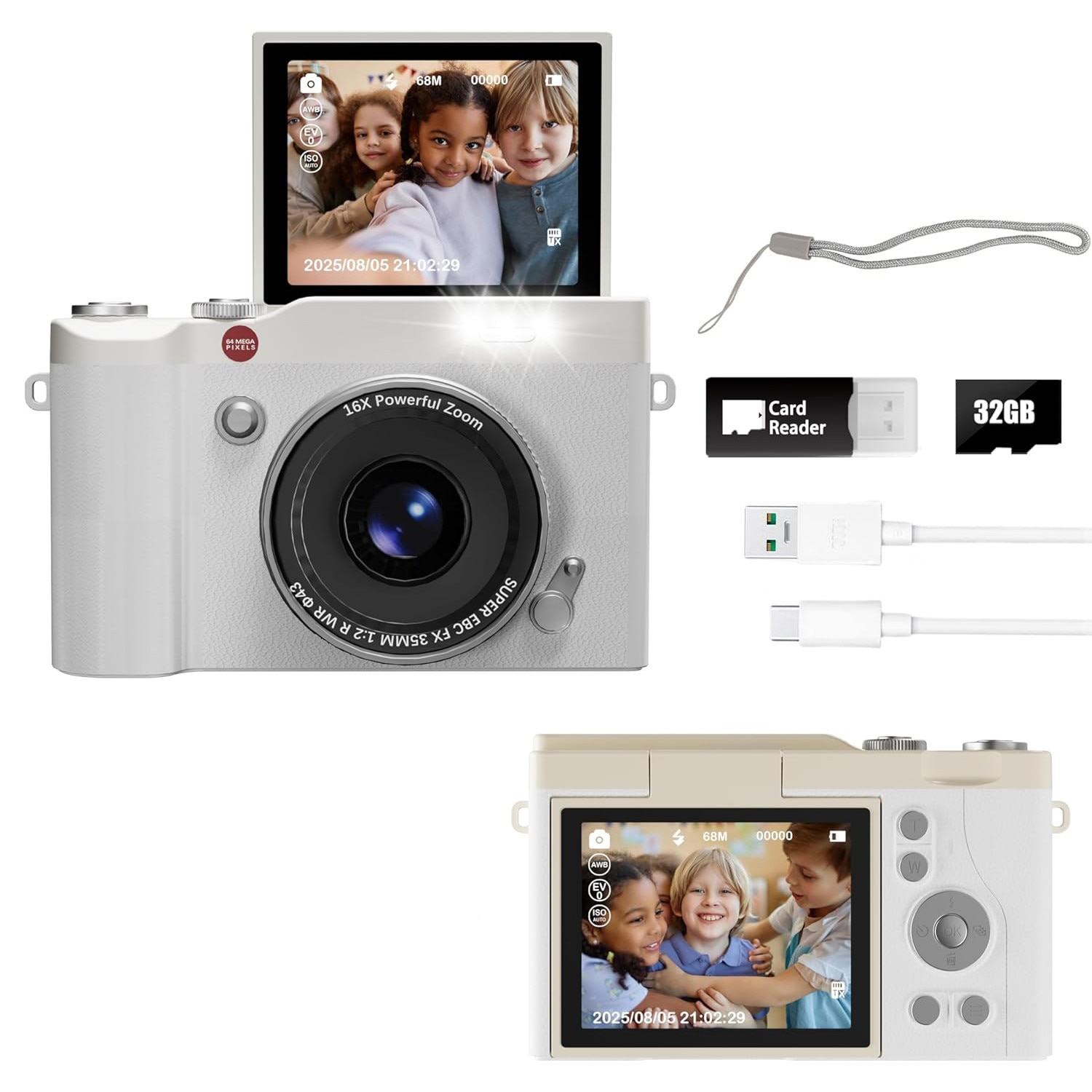 Aparat foto digital Nikon COOLPIX S6900, 16MP, White + Card 16GB +