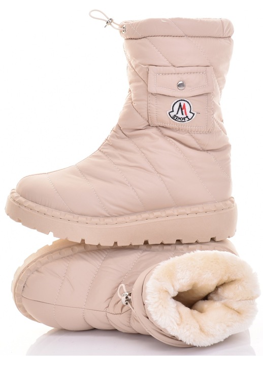 Cizme dama Martinus, sintetic, inalte, calduroase, bej