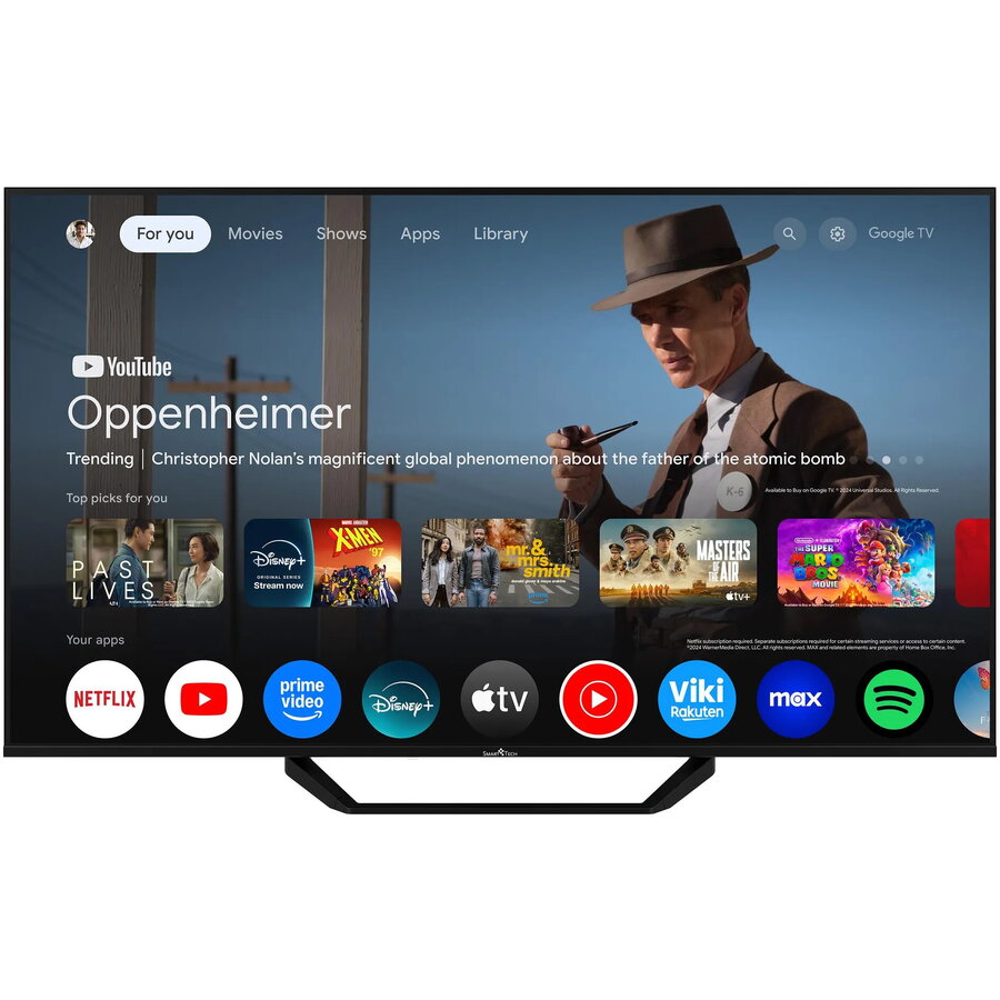 Televizor QLED Smart Tech 55QG06K, 139 cm, UHD 4K Google TV, Wi-Fi, Bluetooth, Dolby Audio, Negru
