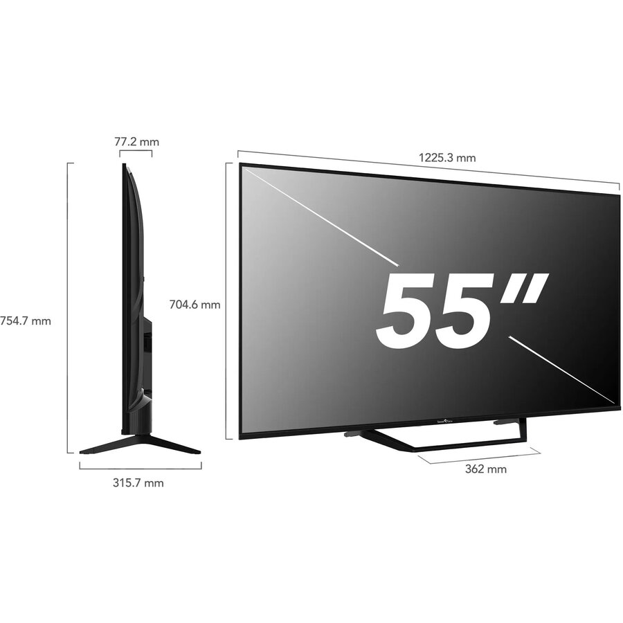 Televizor QLED Smart Tech 55QG06K, 139 cm, UHD 4K Google TV, Wi-Fi, Bluetooth, Dolby Audio, Negru