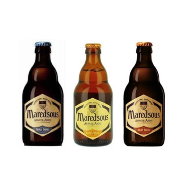 Bere Maredsous, 3 buc, 330ml, brună, 6,5% alcool