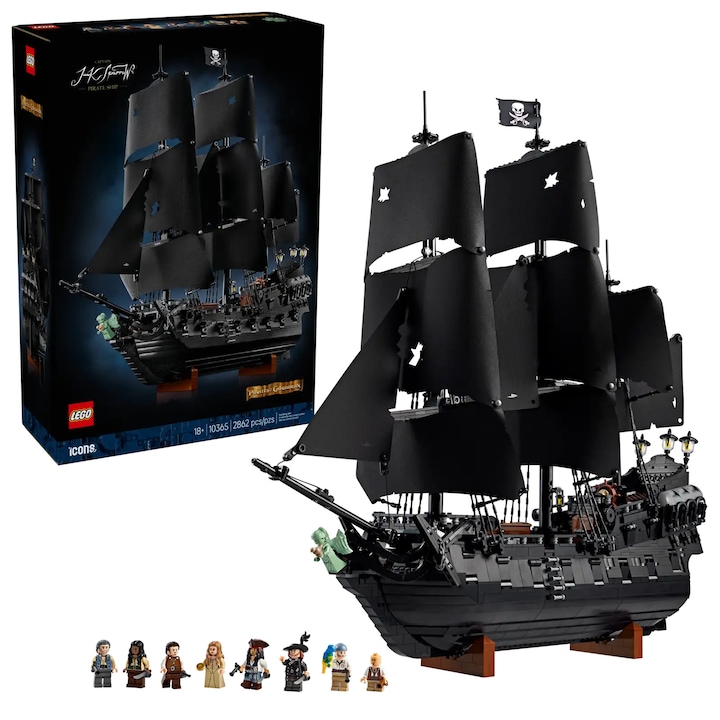 Set de constructie, LEGO, Corabia de pirati a capitanului Jack Sparrow 10365, 9000 piese, 135x44x16cm