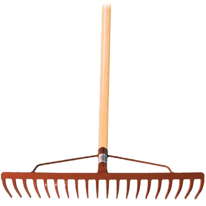 Grebla metalică Nonbrand cu 20 de dinți, maner din lemn, dimensiune ideală, rezistentă