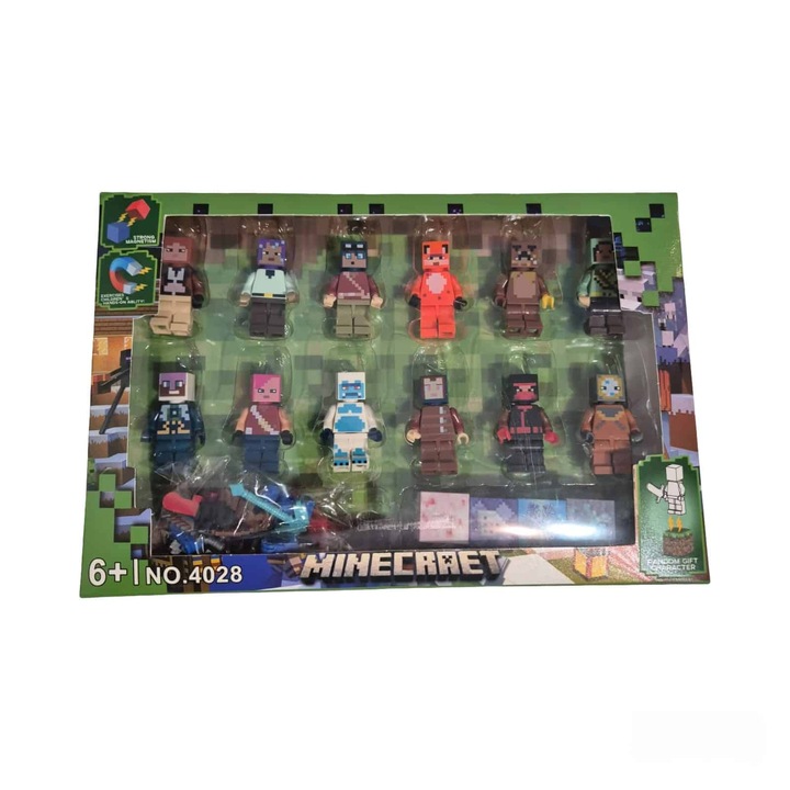 Set 12 figurine magnetice My World, 4-5 cm, Multicolor, Aymax®