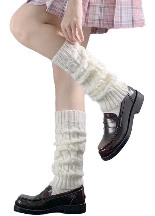 Дамски гети TRADERPLUS, гети, бели, 40см, от полиестер