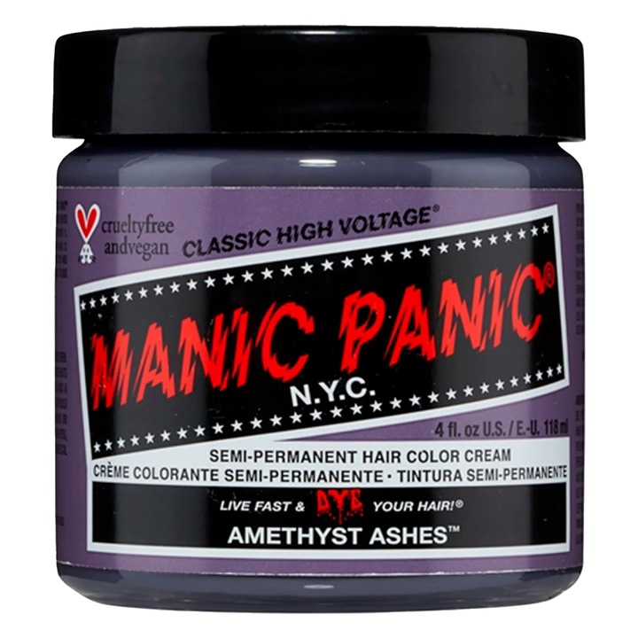 Vopsea de par Manic Panic Classic High Voltage Amethyst Ashes 118 ml, semi-permanenta, crema, aplicare usoara