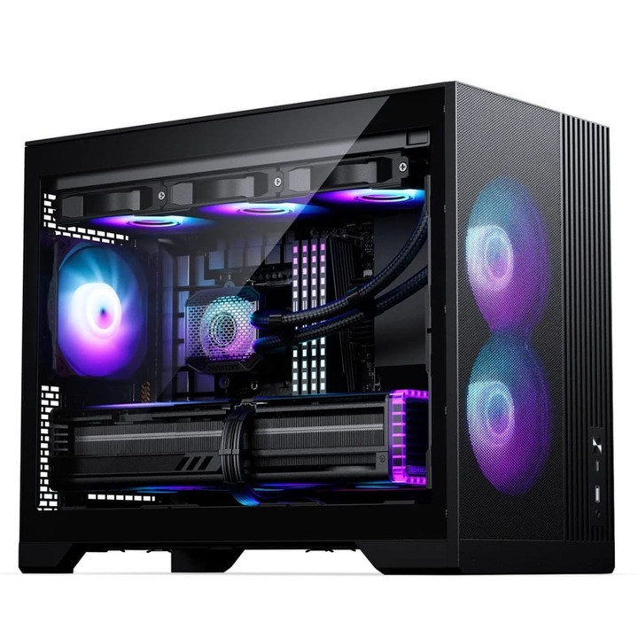 Компютърна кутия PHANTEKS XT M3 M25 microATX, 3x M25-120mm D-RGB вентилатор, закалено стъкло, Черен