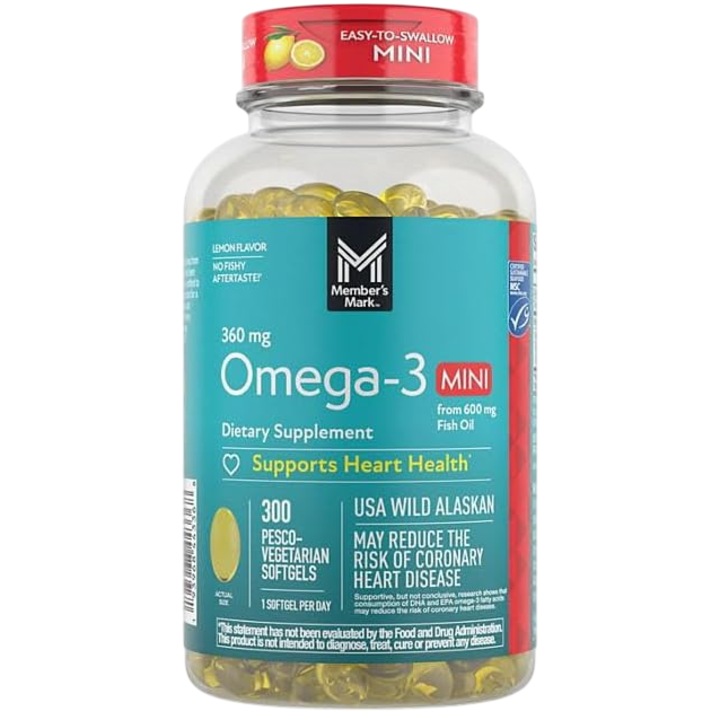 Supliment Alimentar, Member's Mark, Omega 3, 360mg, Aroma Lamaie, 300 capsule