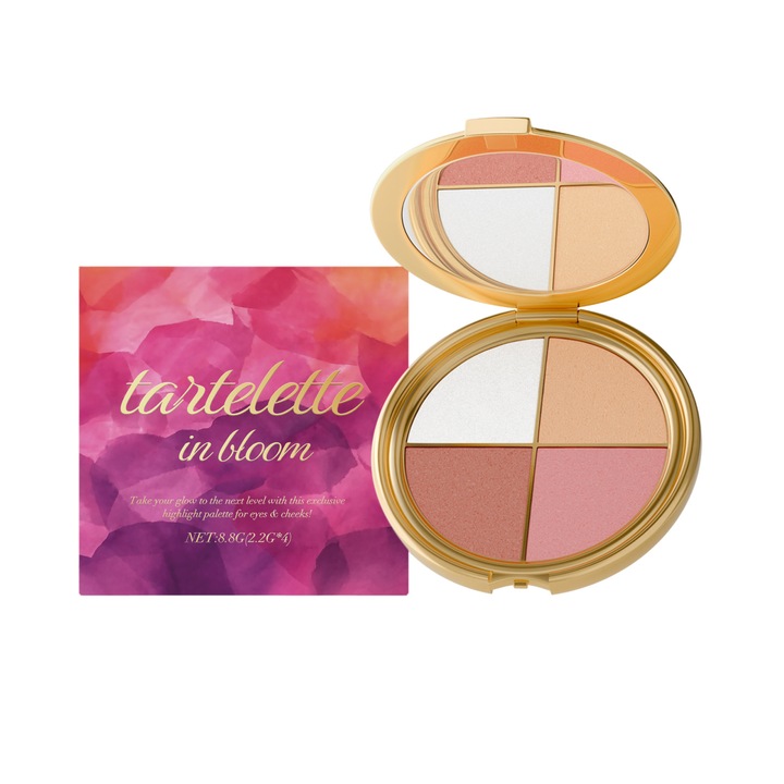 Paleta iluminatoare si blush, 2 in 1, pulbere fina pentru aplicare usoara, design compact si portabil