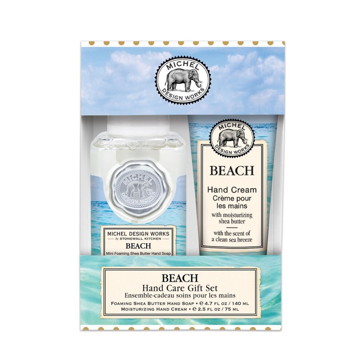 Michel Design Works Beach folyékony szappan és kézkrém szett, 140ml és 75ml, Unisex, Tengeri illat