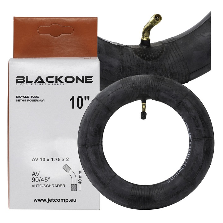 Подсилена вътрешна гума BlackOne 10"x2.5/2.75 Auto – 90/45° (дебелина 2.25 мм)