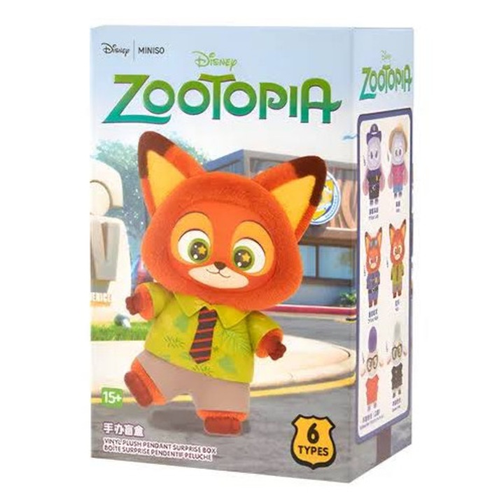 Breloc Jucarie Plus, Zootopia, Zootropolis, Judy Iepurele, Nick Vulpea sau Oita Primar, Mystery Box Aymax®️, Figurina Anime Toy Model Collection Blind Box, Cadou