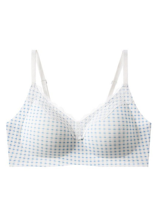 TUNANAN - Дамски памучен сутиен, сутиен от френска дантела, флорален сутиен, Зелен