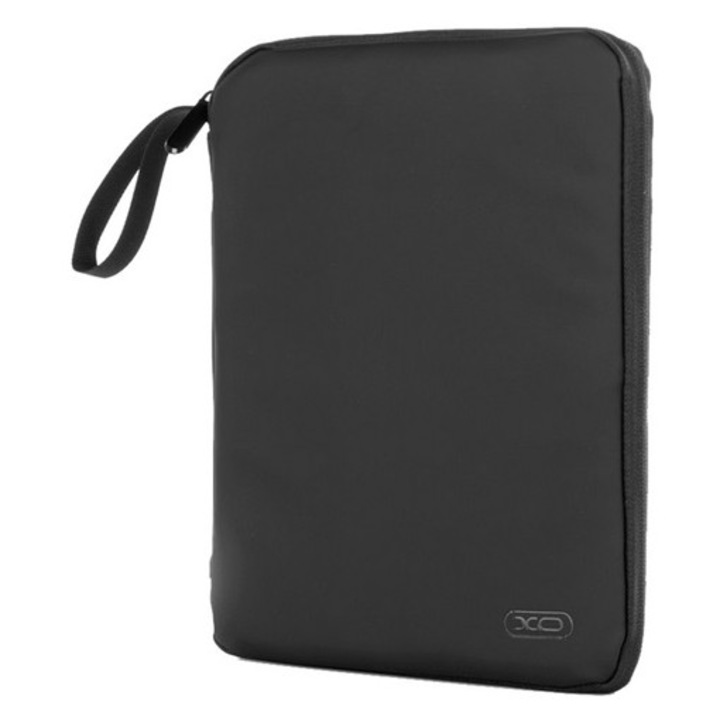 Husă de protecție pentru tabletă, tip stand, aspect piele, pentru laptop/notebook/tabletă, universală, cu curea de mână, dimensiune 10"9", gri închis XO