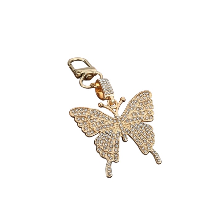 Breloc Pandantiv Model Fluture, Accesoriu Versatil, Auriu
