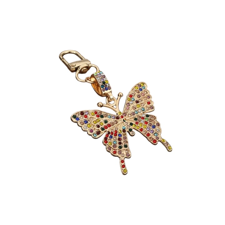 Breloc Pandantiv Model Fluture, Accesoriu Versatil, roz