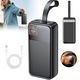 Baterie externa de 42000 mAh, cu 2 porturi USB A, 1 port USB Type-C, 1 port Micro USB, lanterna inteligenta cu afisaj LED, incarcare rapida, neagra, pentru camping, calatorii