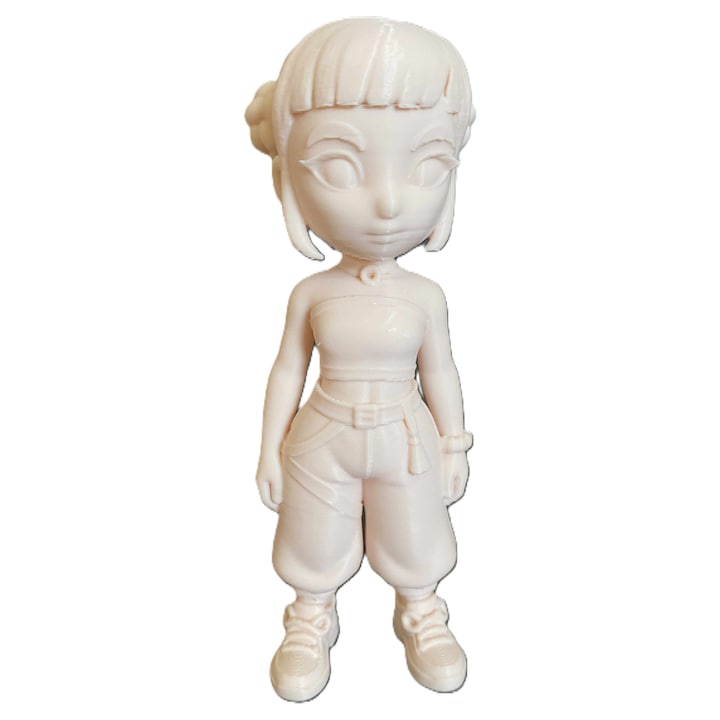 K-Pop Demon Hunters Zoey Chibi Stílusú figura – Alap festéshez és kreatív tevékenységekhez – 14 cm