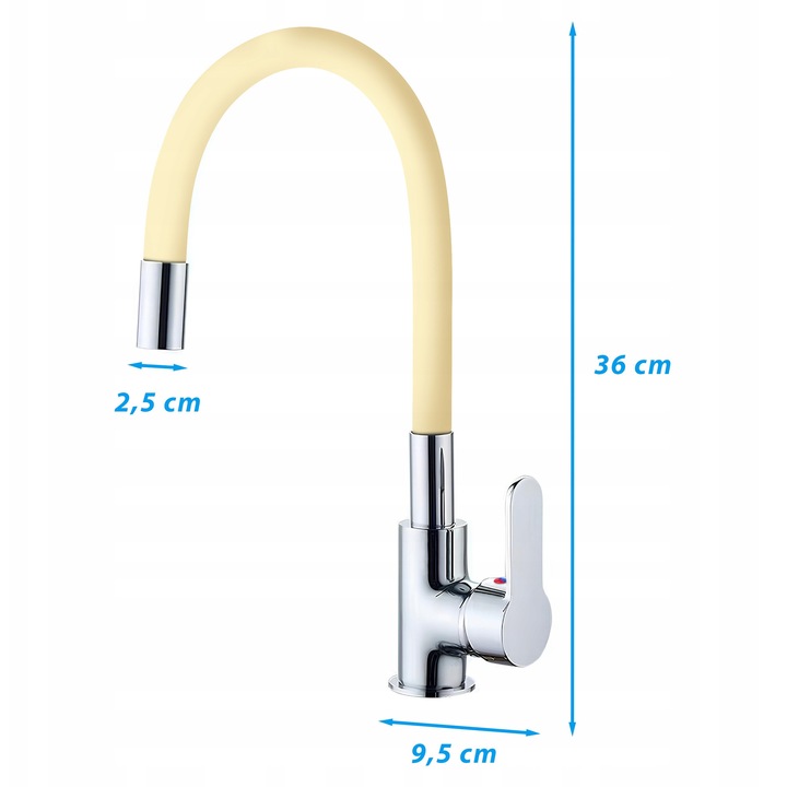 Rugalmas konyhai csaptelep, Renew Force, matt bézs, magasság 36cm, pultra szerelhető