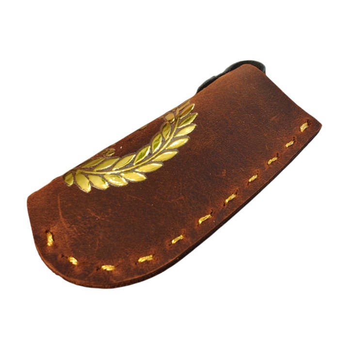 Husa BrosNor pentru bricheta, Unisex, creata manual, din piele Crazy-Horse, Maro, 7.5 x 4 cm