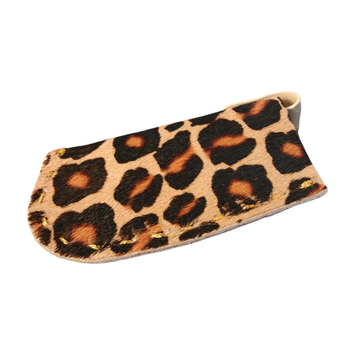 Husa BrosNor pentru bricheta, de Dama, creata manual, din piele de vita cu blanita, Multicolor-Animal Print, 7.5 x 4 cm