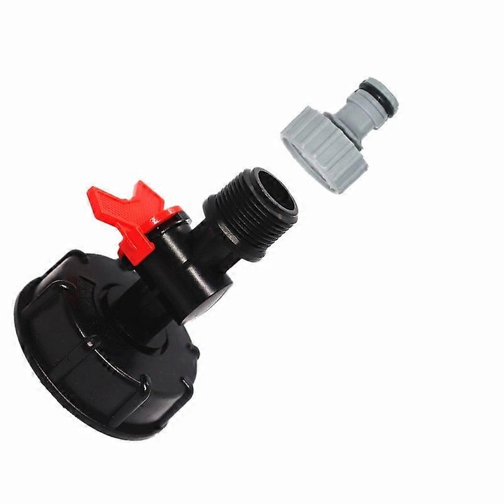 IBC adapter, szelepcsatlakozó, durva menetes leeresztő adapter, IBC tartály kerti vízvezetékhez, gyorscsatlakozó