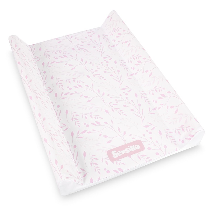 Saltea Pentru Schimbat Bebelusi, SENSILLO, Husa Pentru Masa de Schimbat, Lavabila, Frunza roz