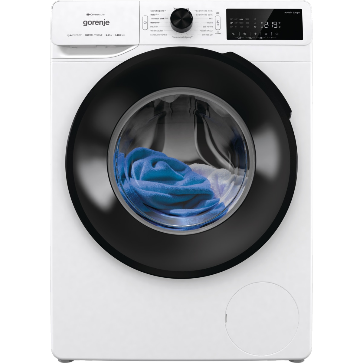 Masina de spalat rufe Gorenje WGPNEI74A1DTS, 7 kg, 1400 rpm, alba, 60x85x55cm