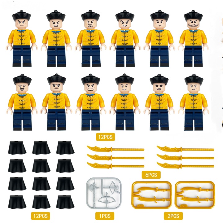 Set de constructie Soldier Minifigure, 12 piese, Captain America si Agent Hydra, multicolor